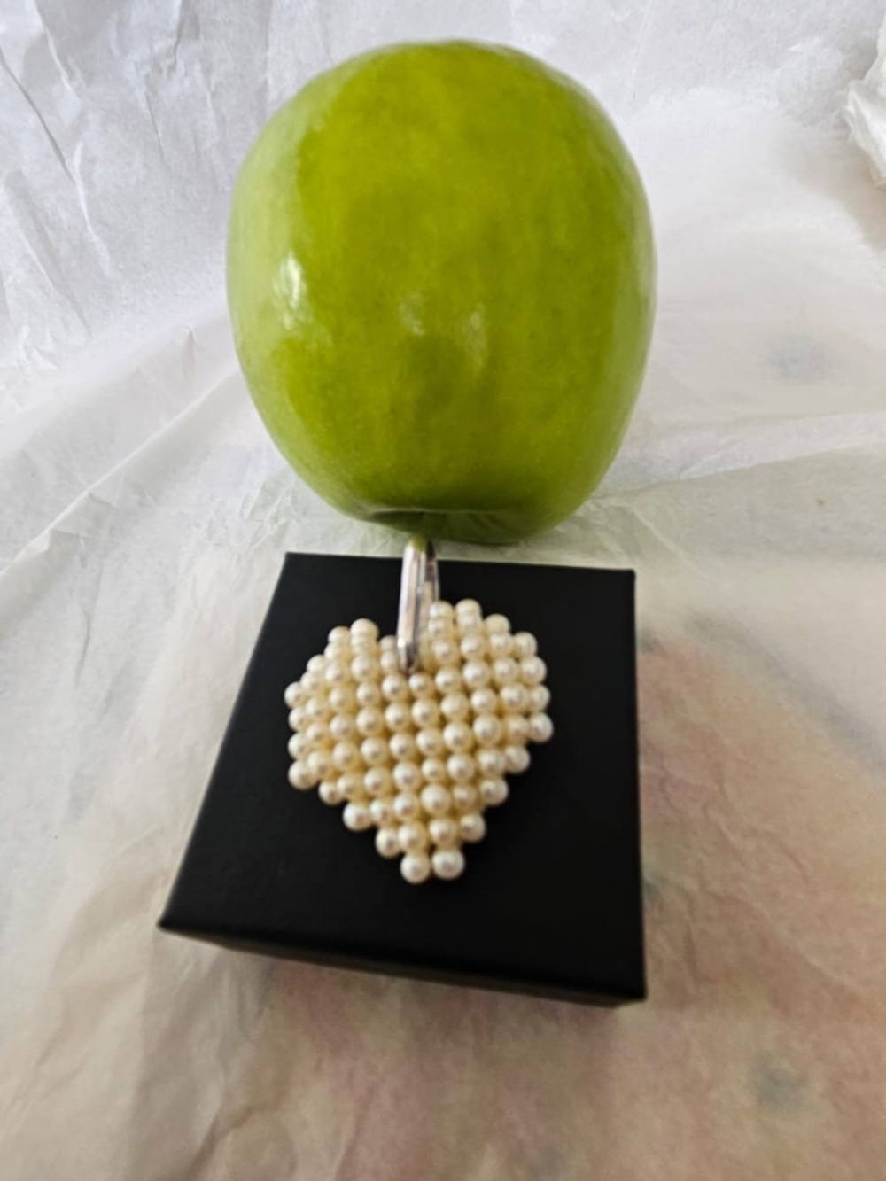 Pearl Heart Pendant Necklace - Ivory Pearl Heart Charm